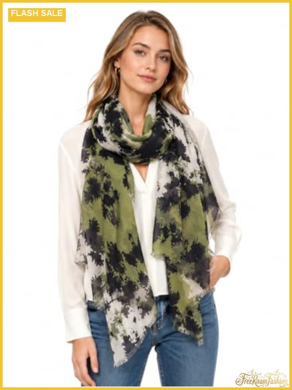 Floral Print Voile Scarf Lightweight Shawl Wrap Polyester